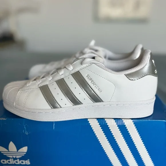 adidas gazelle silver green womens adidas Originals Superstar Shoes White/Ash Green/Silver Metallic main image 1
